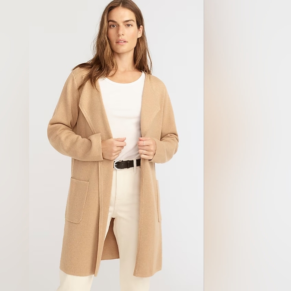 J.Crew Juliette Collarless Wool Blend Relaxed Longline Sweater Cardigan Blazer - Picture 1 of 9